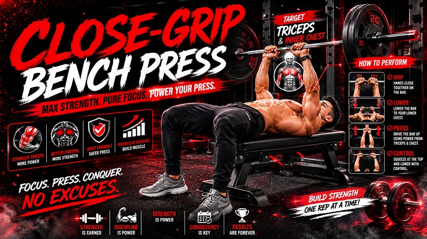 Close Grip Bench Press - Form, Benefits and Chest Workout