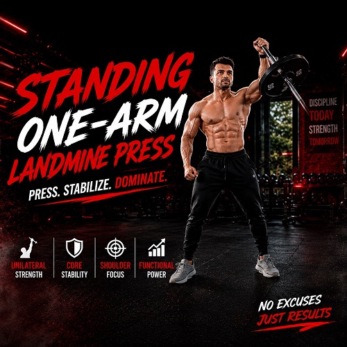 Standing One Arm Landmine Press - Chest Workout