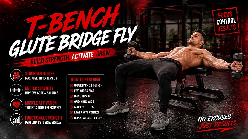 T-Bench Glute Bridge Fly - Chest Exercise for Inner Pecs and Glutes