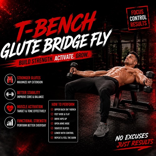 T-Bench Glute Bridge Fly