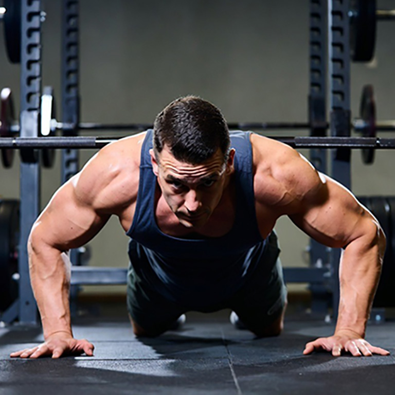 Bear Plank Chest Press
